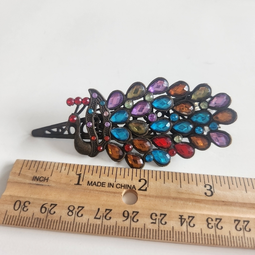 Vintage style Rhinestone  Hair Clip Barrette Multicolor